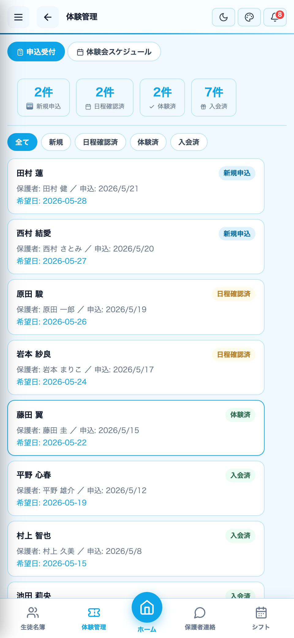 体験管理